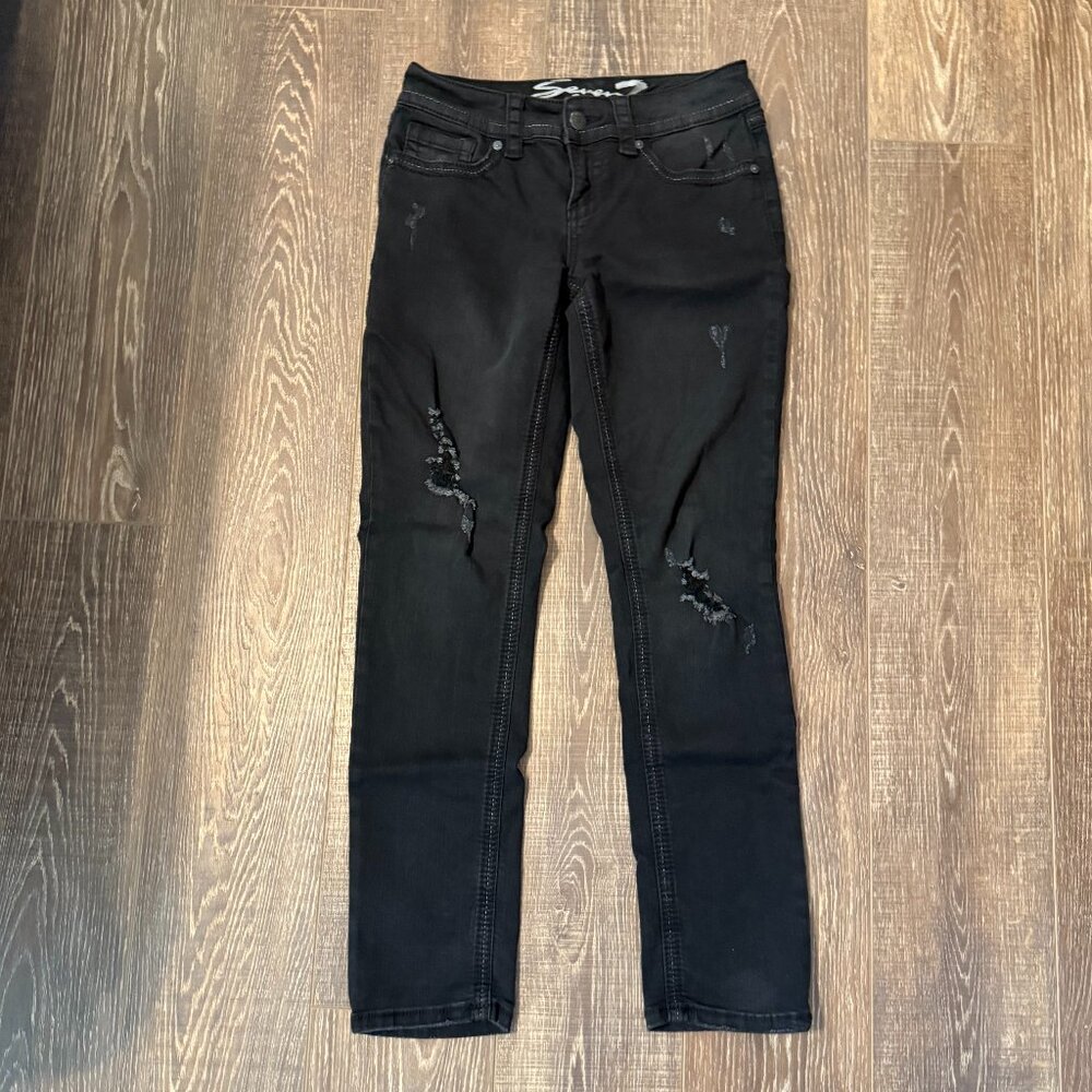 Seven7 Slim Straight Distressed Jeans – 8